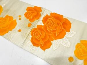 アンティーク　薔薇模様織り出し袋帯（材料）
